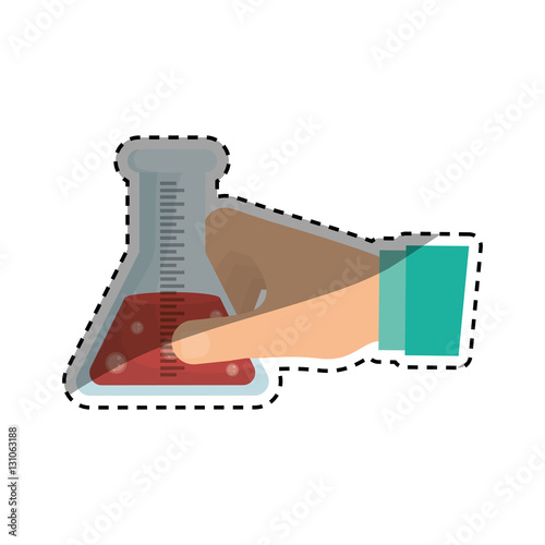 Flask chemistry lab icon vector illustration graphic design