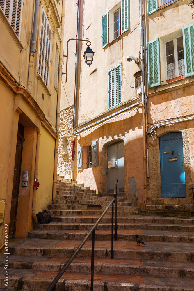 steep stairs in the old town of Cannes