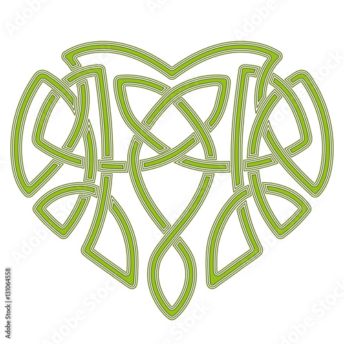 Celtic heart, intertwine knot ethnic symbol