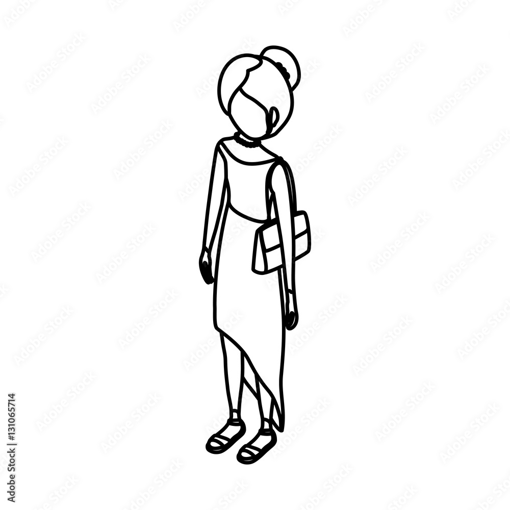 Young woman body complete icon vector illustration graphic design Young woman body complete icon vector illustration graphic design