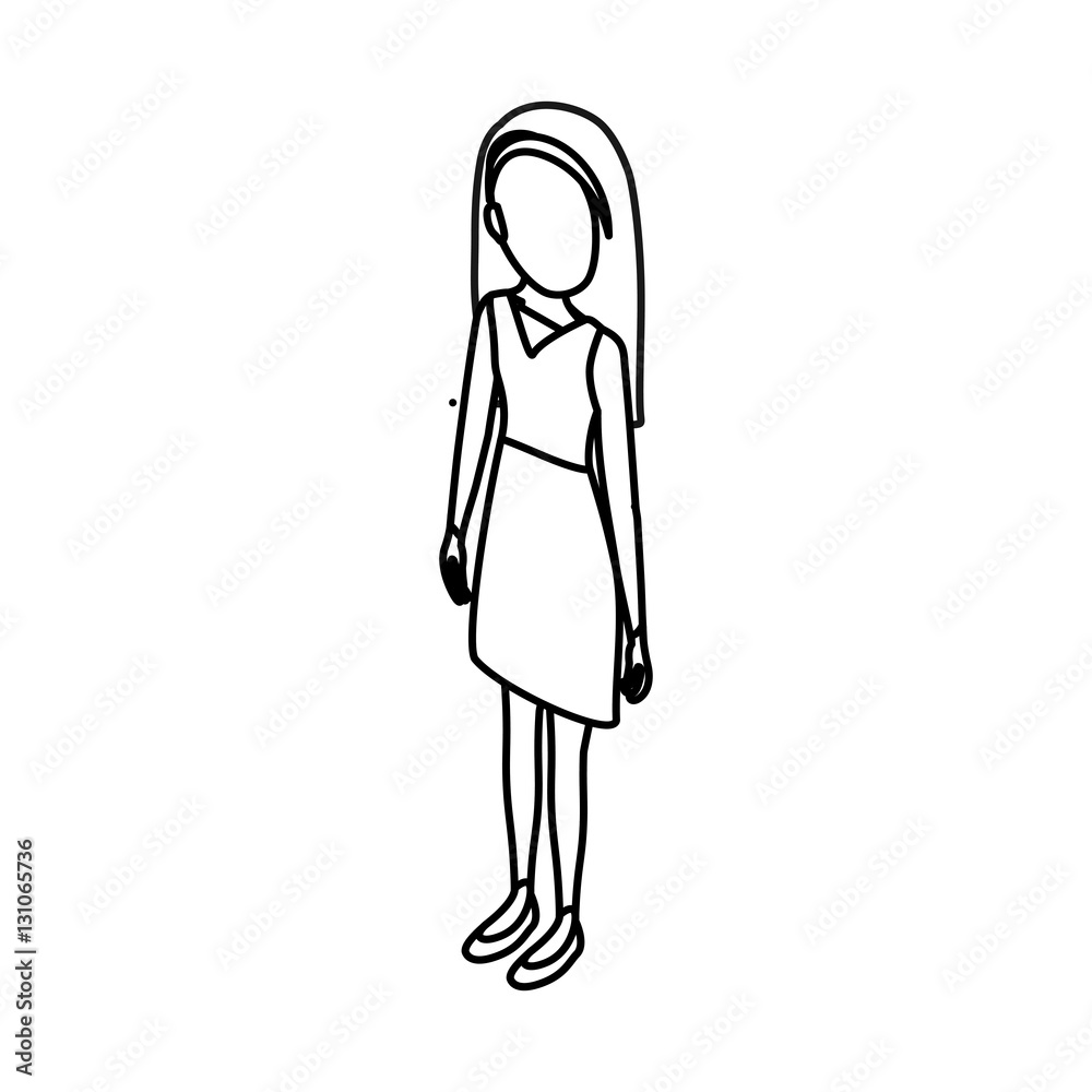 Young woman body complete icon vector illustration graphic design Young woman body complete icon vector illustration graphic design