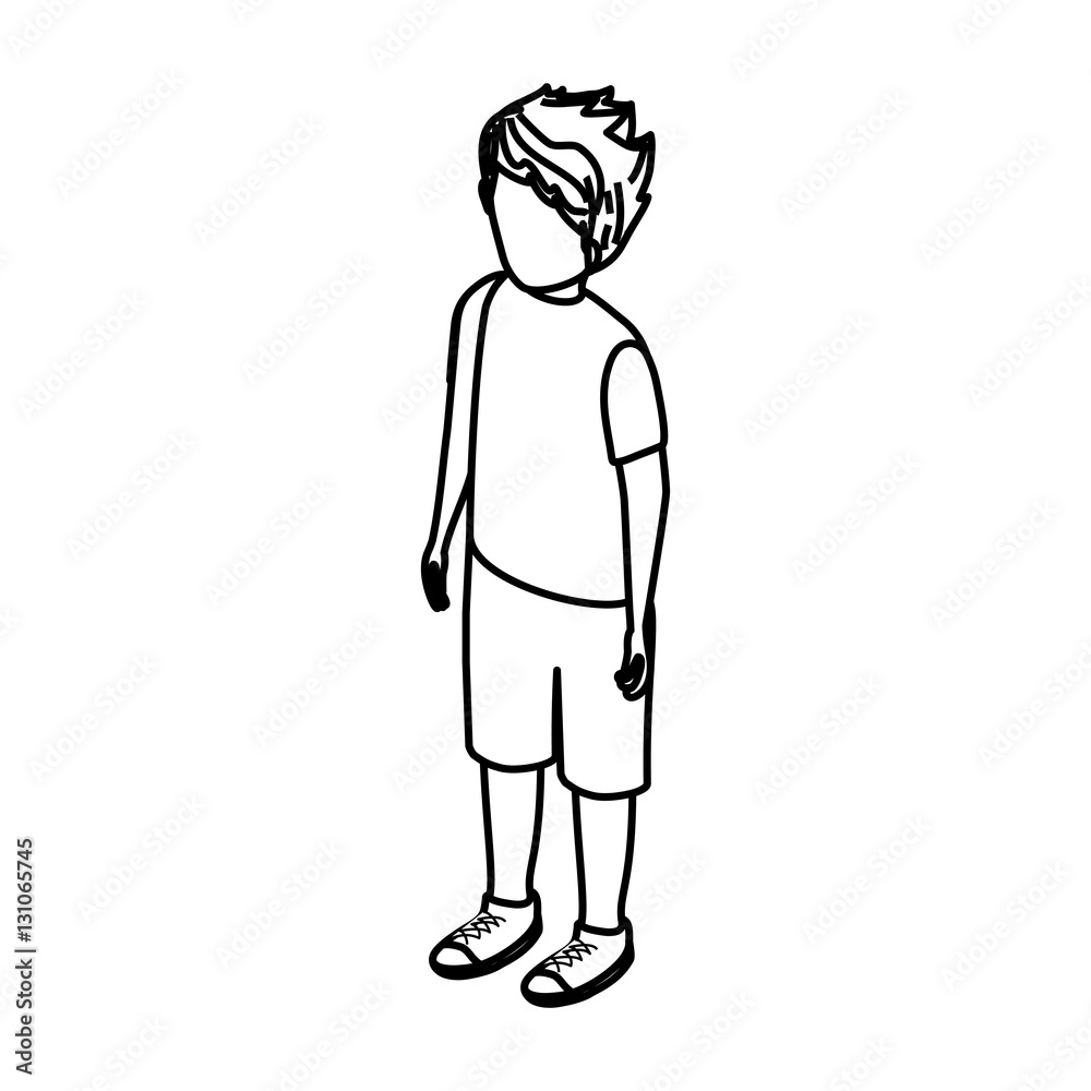 Young Man body complete icon vector illustration graphic design
