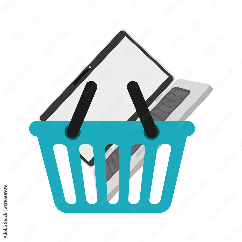 Isolated basket shopping icon vector illustration graphic design Isolated basket shopping icon vector illustration graphic design