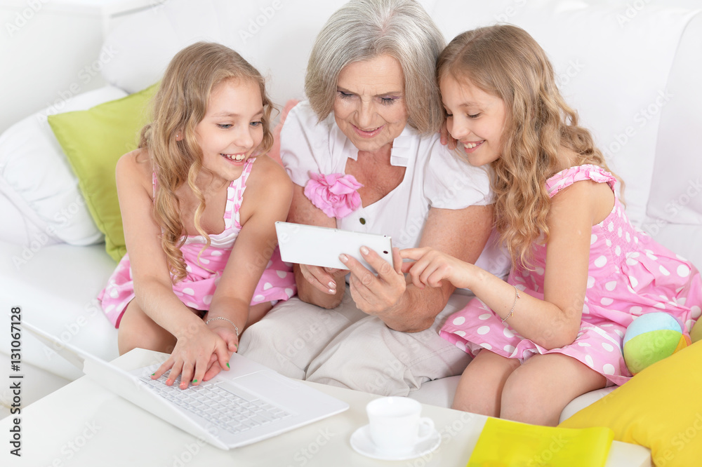 grandmother and her granddaughters grandmother and her granddaughters