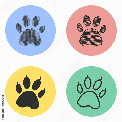 Paw icon set.