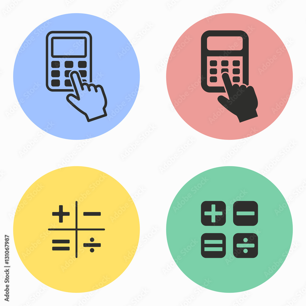 Calculator icon set. Calculator icon set.