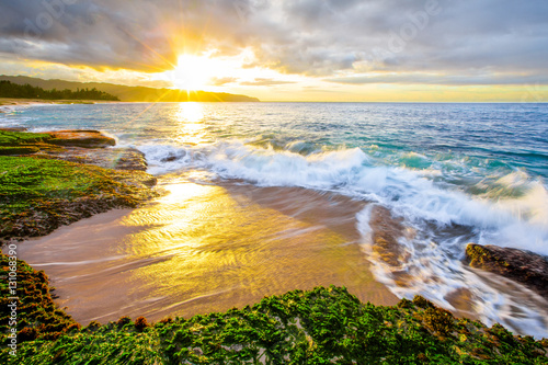Gorgeous Hawaii sunset on Oahu's North Shore photo