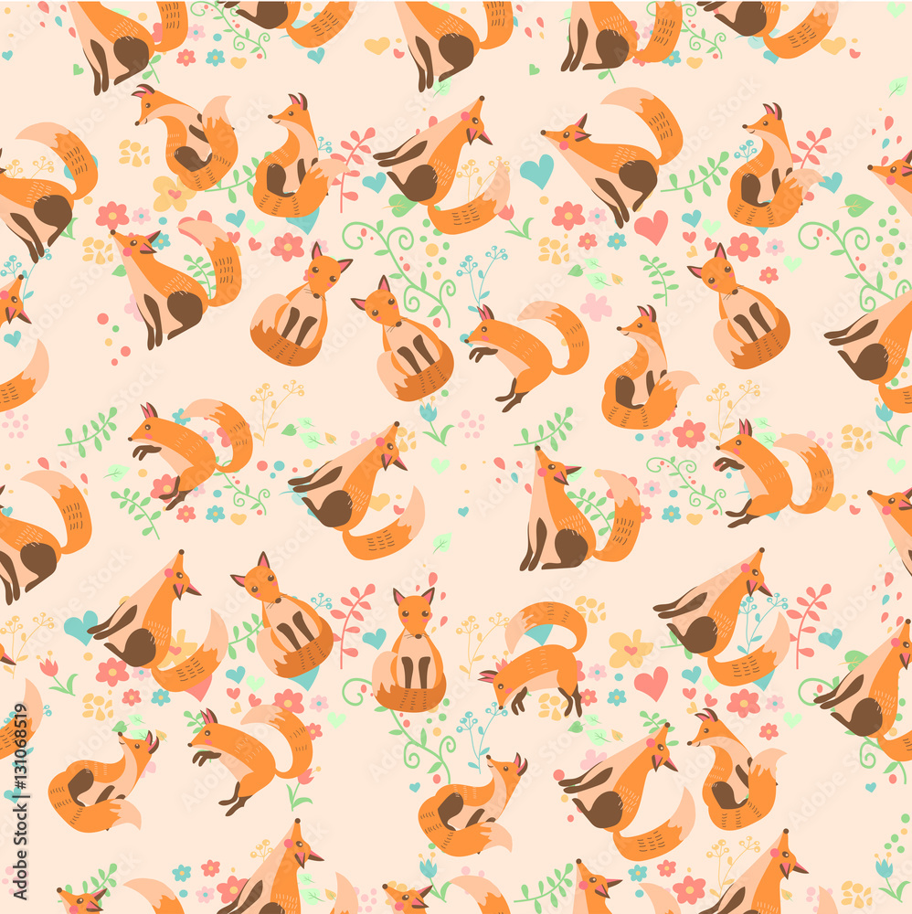 vector illustration of a cute fox vector illustration of a cute fox