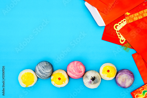 Greeting Happy Chinese New Year background concept - Egg yolk sh photo