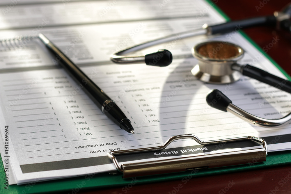 stethoscope medical documents pen stethoscope medical documents pen