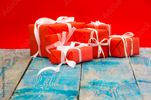 Christmas Decoration Over Wooden Background