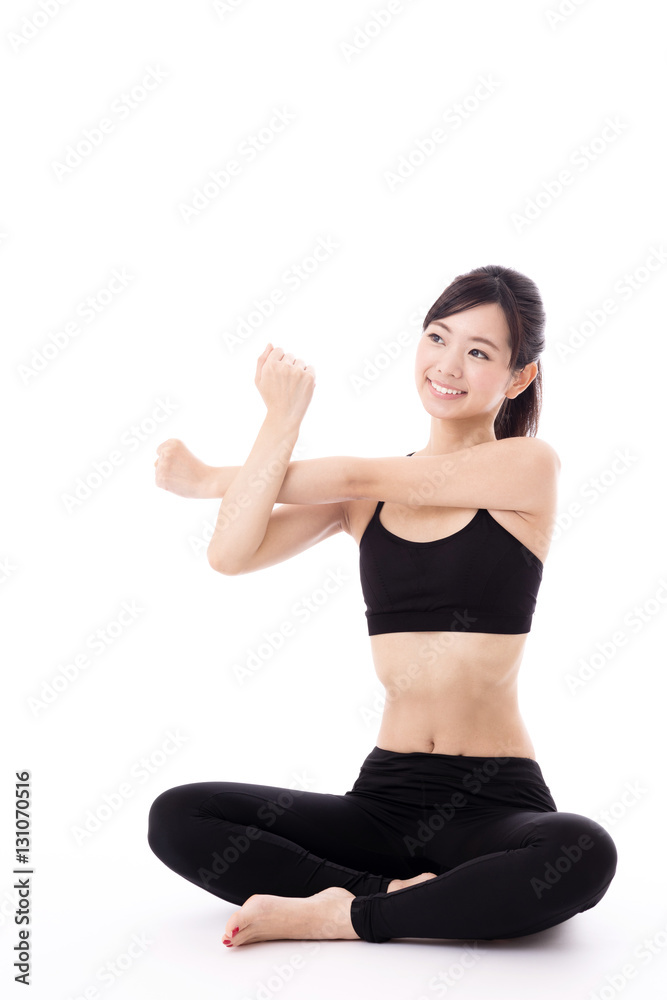 portrait of young asian woman diet image on white background portrait of young asian woman diet image on white background