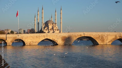 Adana,taşköprü,martılar,tarihisabancımerkezcami,içgöl,bayrak,göl photo