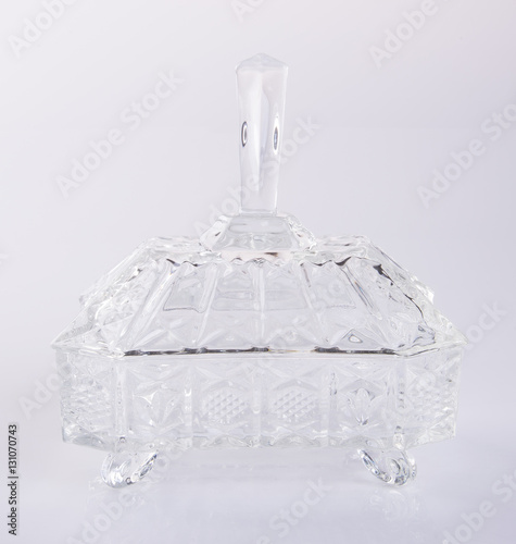 glass or candy pot on a background.