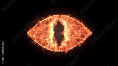 The eye of Sauron, 4k high detailed simulation of fire devil eye inspired by Lord Of The Rings, with alpha.