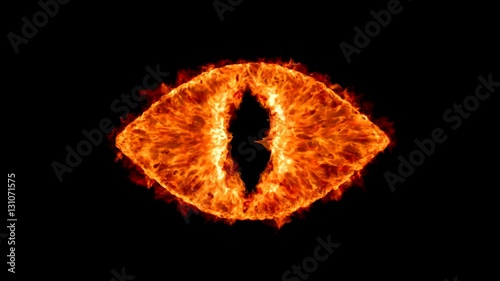 The eye of Sauron, 4k high detailed simulation of fire devil eye inspired by Lord Of The Rings, with alpha.