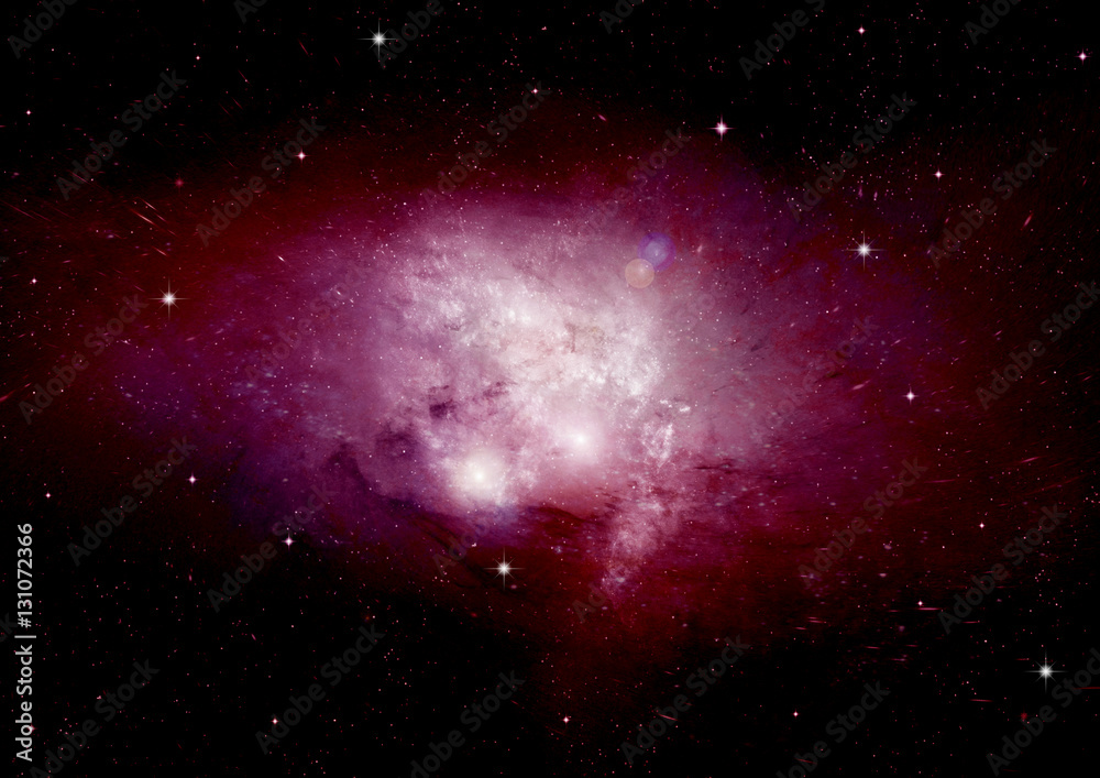 Fototapeta premium Stars, dust and gas nebula in a far galaxy