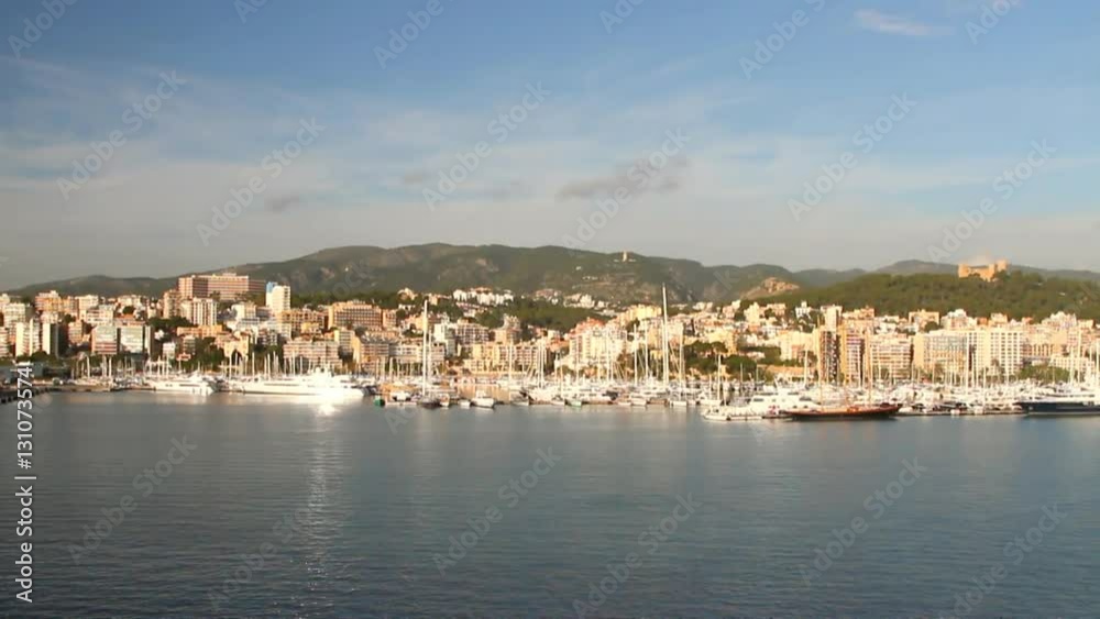 Water area of seaport and city. Palma-de-Majorca, Spain Water area of seaport and city. Palma-de-Majorca, Spain