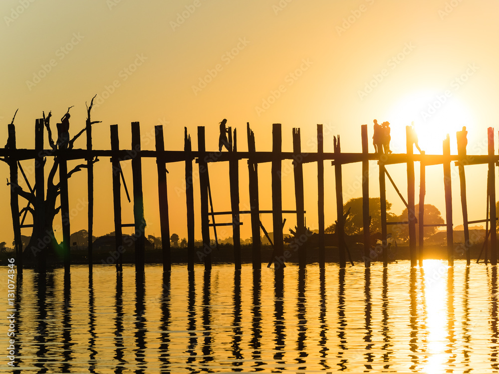Visiting the U Bein Bridge in Amarapura near Mandalay, Myanmar Visiting the U Bein Bridge in Amarapura near Mandalay, Myanmar