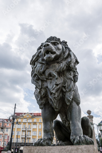 Lion statue at Lion's Bridge in Sofia, Bulgaria © carbonyte