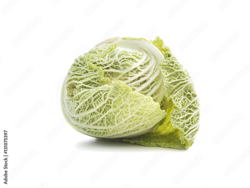 Savoy cabbage on white background Savoy cabbage on white background