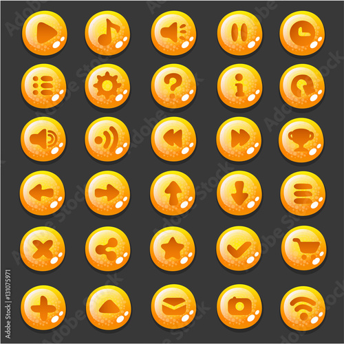 vector set of buttons for mobile development, casual games, UI kit