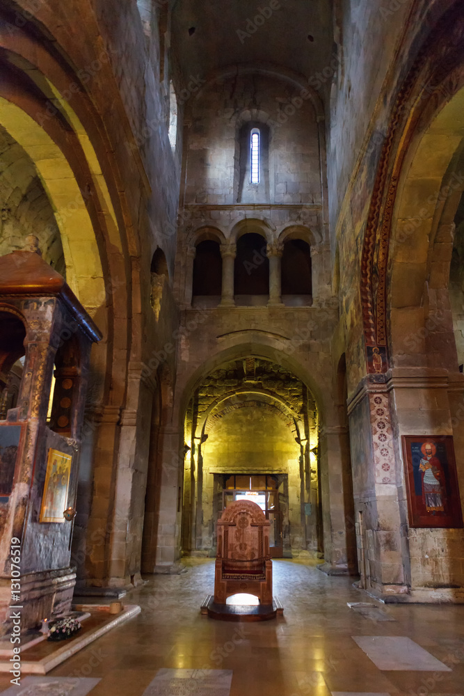 Fototapeta premium Mtskheta, Georgia - October 4, 2016: Interior of Svetitskhoveli Orthodox Cathedral