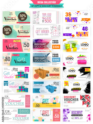 Mega collection of gift and discount vouchers.