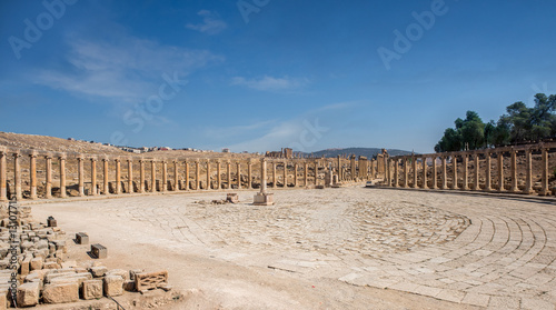 The roman forum of Jerash, Jordan