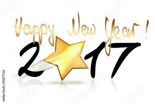 Neujahrsgruß 2017 mit Sternschnuppe