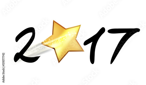 Neujahrsgruß 2017 mit Sternschnuppe
