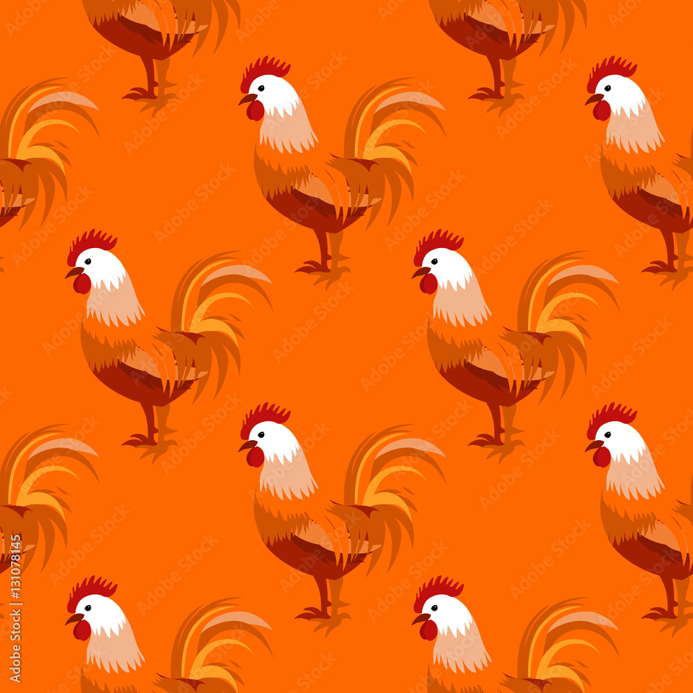 Fototapeta premium Seamless pattern with cock. Vector illustration