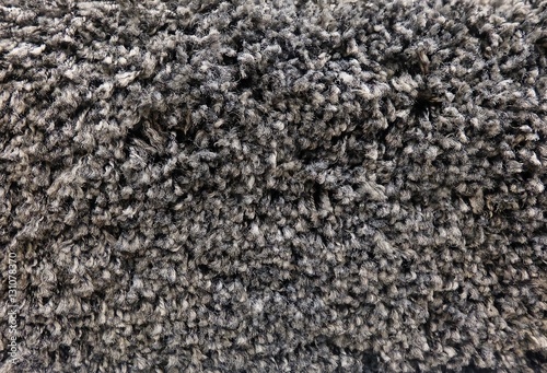 Detail of Black Fluffy Fabric Texture Background