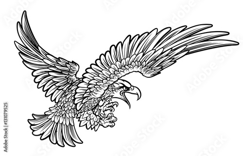 Eagle Swooping from the Side