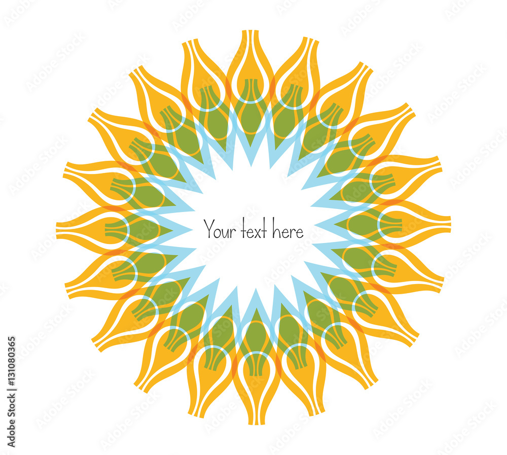 Fototapeta premium Decorative, unusual, round frame with empty place for your text. Vector illustration for your design.
