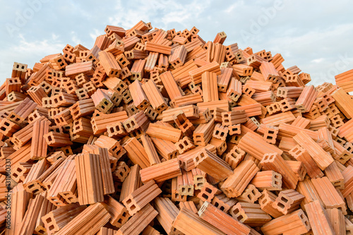 Stack of red bricks