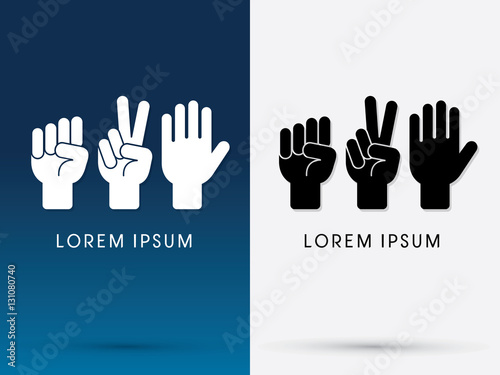 Rock Paper Scissors logo graphic vector
