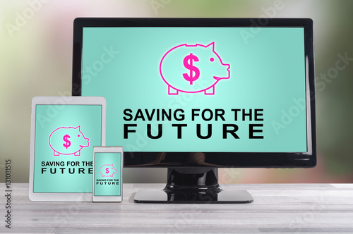Saving for the future concept on different devices