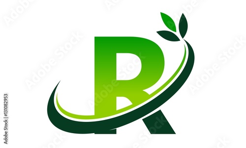 Swoosh Leaf Letter R