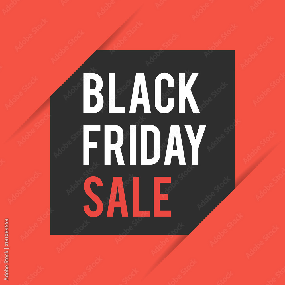 Obraz premium Black Friday square card on red