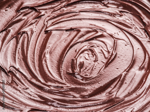 Melted chocolate or chocolate glaze.
