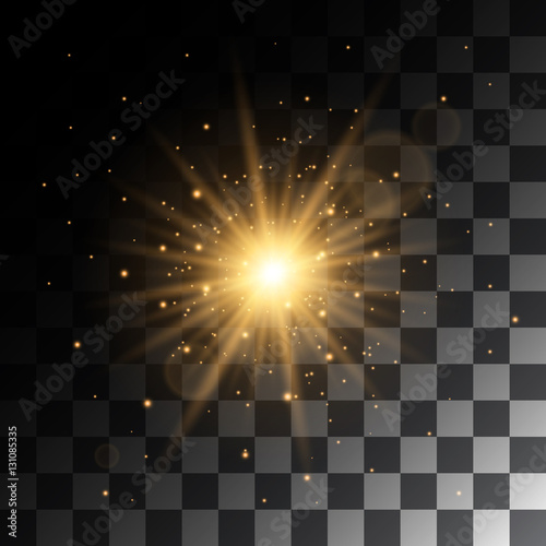 Glow light effect with glitter