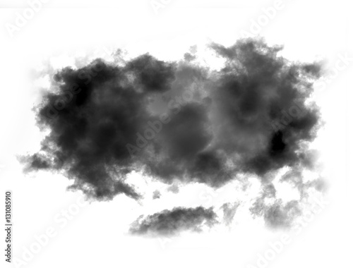 Black clouds on white background