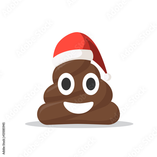 Shit icon with Santa hat