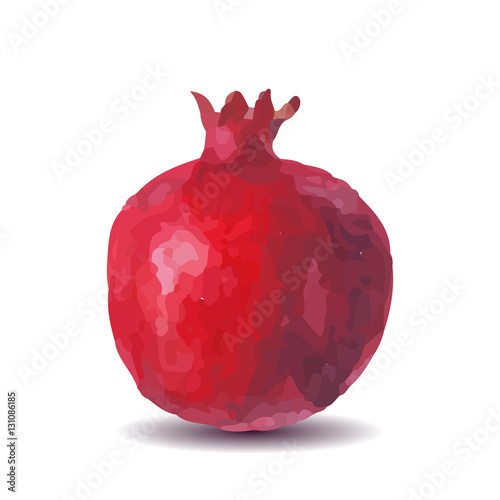 Fresh fruit watercolor pomegranate on a white background