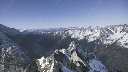 Views over chamonix valley and Mont Blanc © neil