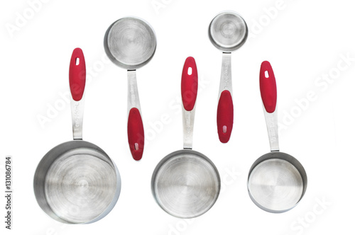 A set of empty Metal Measuring Cups
