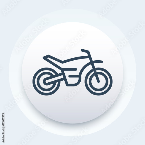 offroad bike, motorcycle, motocross line icon, vector illustration