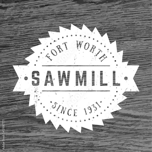 Sawmill logo, vintage emblem
