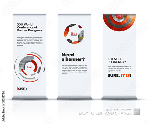 Abstract business vector set of modern roll Up Banner stand desi